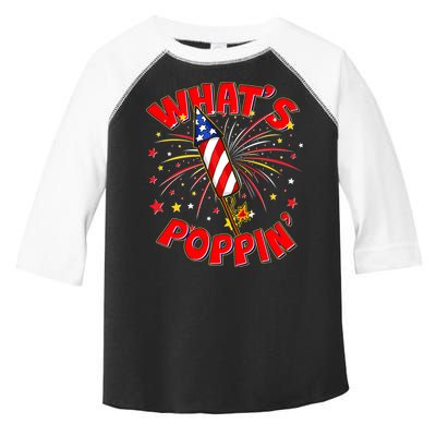 Funny 4th Of July What's Poppin Fireworks Rocket Toddler Fine Jersey T-Shirt