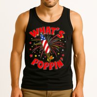 Funny 4th Of July What's Poppin Fireworks Rocket Tank Top