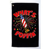 Funny 4th Of July What's Poppin Fireworks Rocket Golf Towel