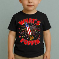 Funny 4th Of July What's Poppin Fireworks Rocket Toddler T-Shirt