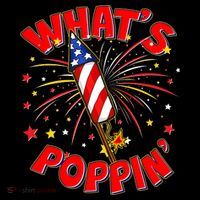 Funny 4th Of July What's Poppin Fireworks Rocket Cropped Pullover Crew