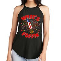 Funny 4th Of July What's Poppin Fireworks Rocket Women's Perfect Tri Rocker Tank