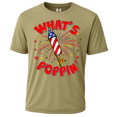 Funny 4th Of July What's Poppin Fireworks Rocket Performance Shirt