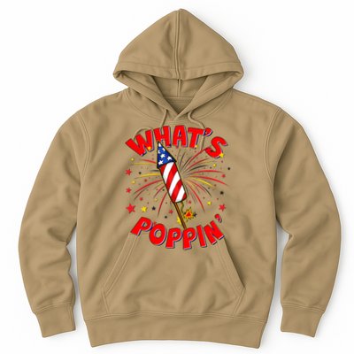 Funny 4th Of July What's Poppin Fireworks Rocket Hoodie