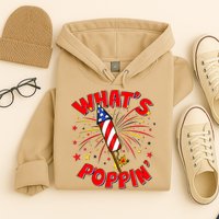 Funny 4th Of July What's Poppin Fireworks Rocket Hoodie