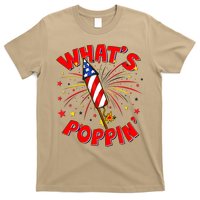 Funny 4th Of July What's Poppin Fireworks Rocket T-Shirt