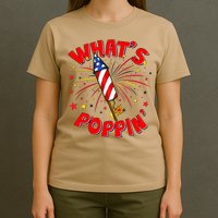 Funny 4th Of July What's Poppin Fireworks Rocket T-Shirt