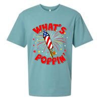 Funny 4th Of July What's Poppin Fireworks Rocket Sueded Cloud Jersey T-Shirt