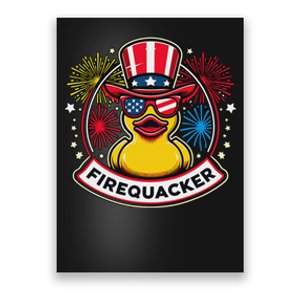 Firequacker 4th Of July Rubber Duck Usa Flag Poster