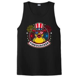 Firequacker 4th Of July Rubber Duck Usa Flag PosiCharge Competitor Tank