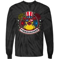 Firequacker 4th Of July Rubber Duck Usa Flag Tie-Dye Long Sleeve Shirt