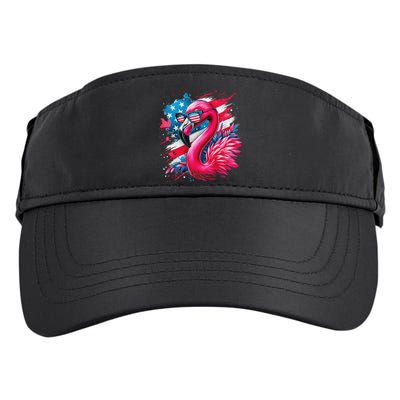 Flamingo 4th Of July American Flag Patriotic Adult Drive Performance Visor