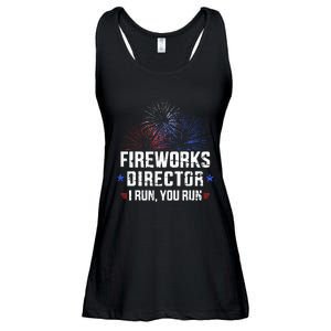 Funny 4th Of July Fireworks Director I Run You Run Ladies Essential Flowy Tank