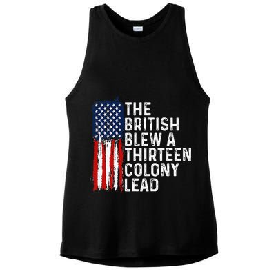 Funny 4th Of July The British Blew A 13 Colony Lead Retro Ladies PosiCharge Tri-Blend Wicking Tank