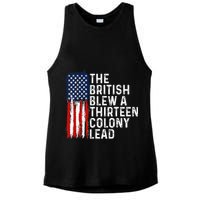 Funny 4th Of July The British Blew A 13 Colony Lead Retro Ladies PosiCharge Tri-Blend Wicking Tank