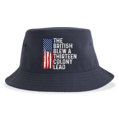 Funny 4th Of July The British Blew A 13 Colony Lead Retro Sustainable Bucket Hat