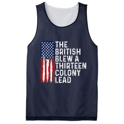 Funny 4th Of July The British Blew A 13 Colony Lead Retro Mesh Reversible Basketball Jersey Tank