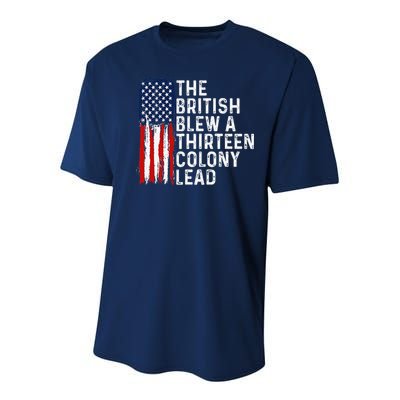 Funny 4th Of July The British Blew A 13 Colony Lead Retro Youth Performance Sprint T-Shirt