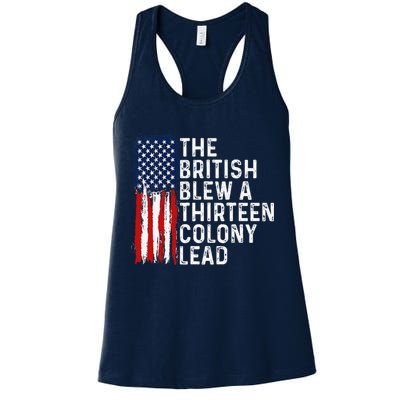 Funny 4th Of July The British Blew A 13 Colony Lead Retro Womens Tank Top