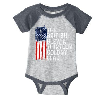 Funny 4th Of July The British Blew A 13 Colony Lead Retro Infant Baby Jersey Bodysuit