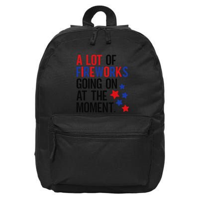 Funny 4th Of July A Lot Of Fireworks Going On At The Moment 16 in Basic Backpack