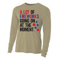 Funny 4th Of July A Lot Of Fireworks Going On At The Moment Cooling Performance Long Sleeve Crew