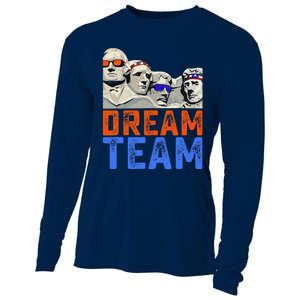 Funny 4th Of July Dream Team Presidents Mount Rushmore Cooling Performance Long Sleeve Crew