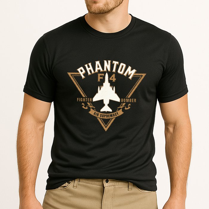 F 4 Phantom II Naval Fighter Bomber Jet Interceptor Aircraft Cooling Performance Crew T-Shirt