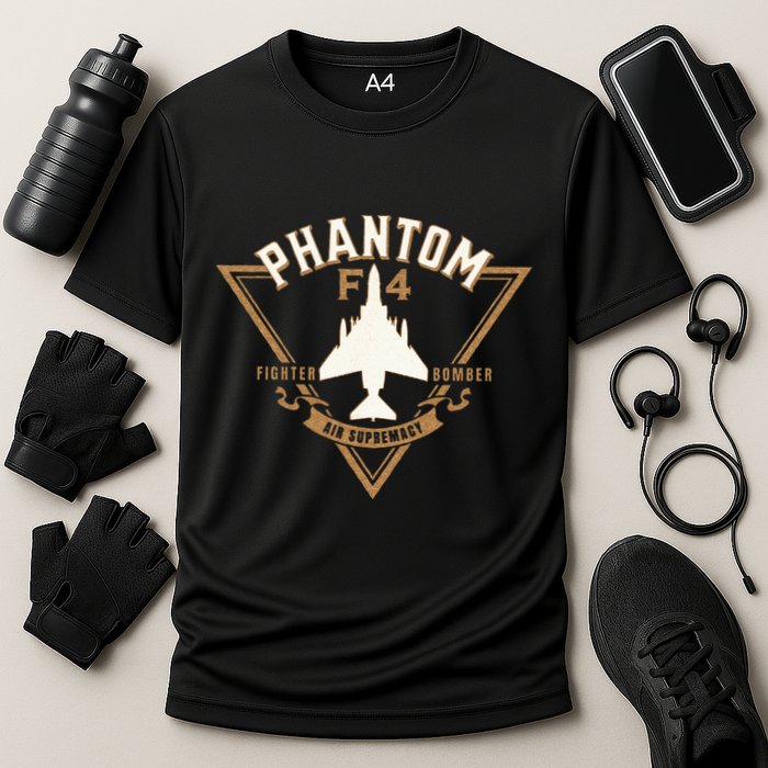 F 4 Phantom II Naval Fighter Bomber Jet Interceptor Aircraft Cooling Performance Crew T-Shirt