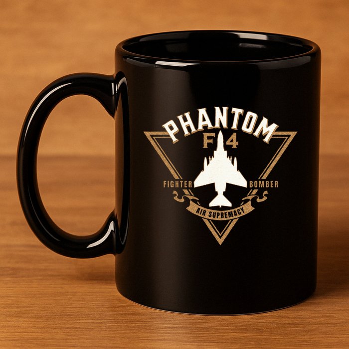 F 4 Phantom II Naval Fighter Bomber Jet Interceptor Aircraft 11oz C Handle Ceramic Mug