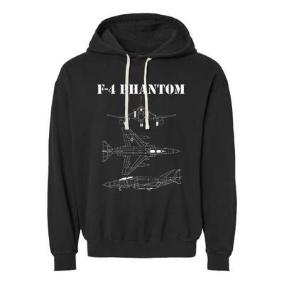 F 4 Phantom Fighter Jet Airplane Pilot Military Aircraft F4 Garment-Dyed Fleece Hoodie