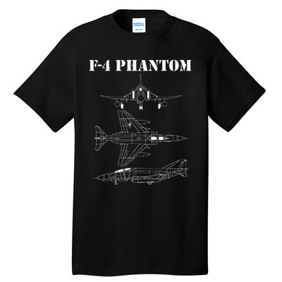 F 4 Phantom Fighter Jet Airplane Pilot Military Aircraft F4 Tall T-Shirt