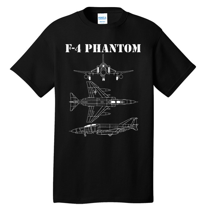 F 4 Phantom Fighter Jet Airplane Pilot Military Aircraft F4 Tall T-Shirt