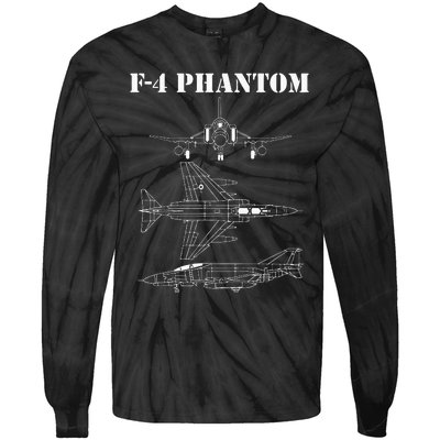 F 4 Phantom Fighter Jet Airplane Pilot Military Aircraft F4 Tie-Dye Long Sleeve Shirt