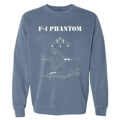 F 4 Phantom Fighter Jet Airplane Pilot Military Aircraft F4 Garment-Dyed Sweatshirt