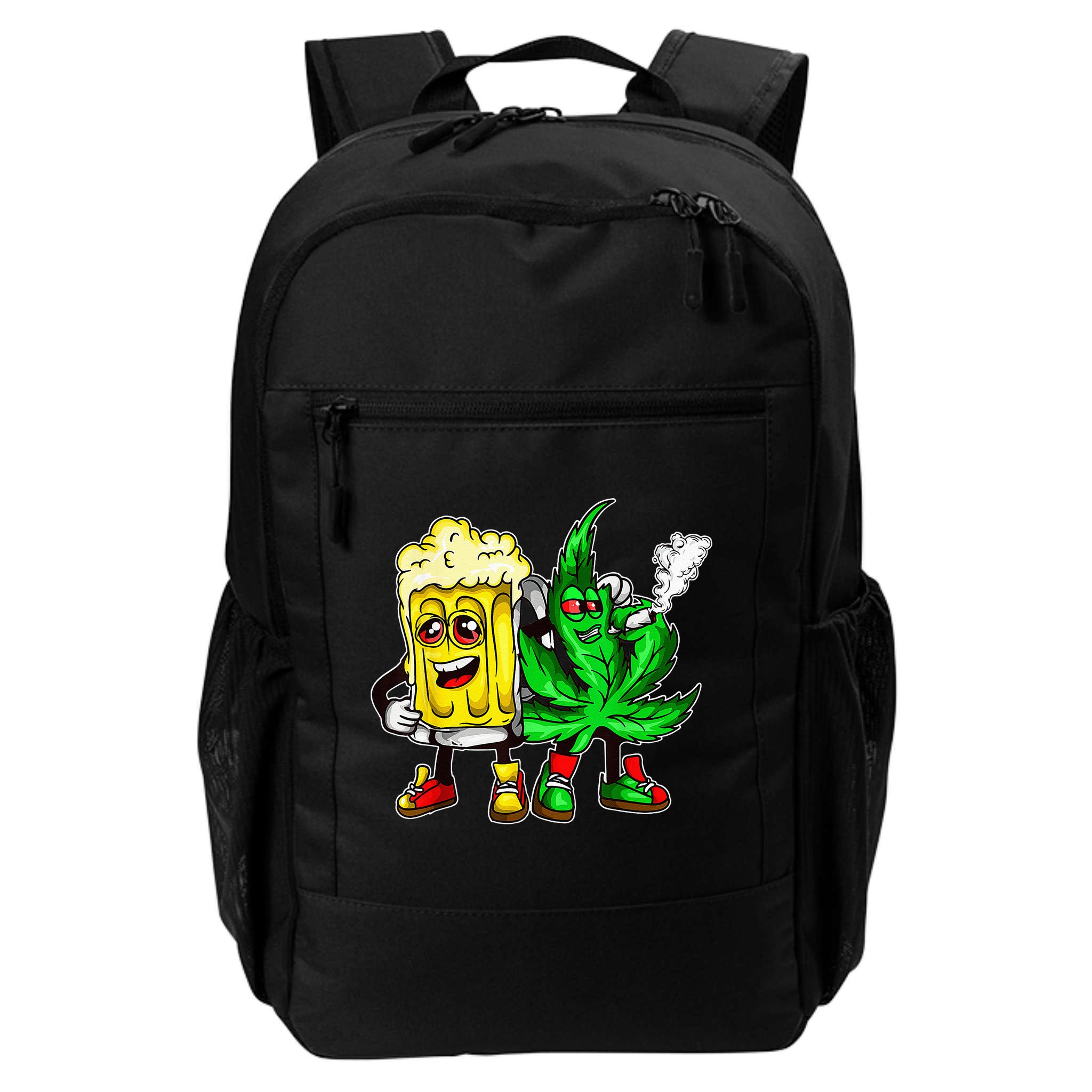 Funny 420 Pot Leaf Marijuana Bong Beer Drunk Weed Cannabis Backpack
