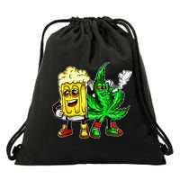 Funny 420 Pot Leaf Marijuana Bong Beer Drunk Weed Cannabis Drawstring Bag