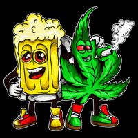 Funny 420 Pot Leaf Marijuana Bong Beer Drunk Weed Cannabis Drawstring Bag