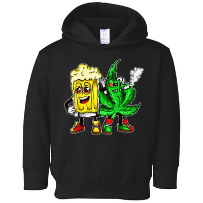 Funny 420 Pot Leaf Marijuana Bong Beer Drunk Weed Cannabis Toddler Hoodie