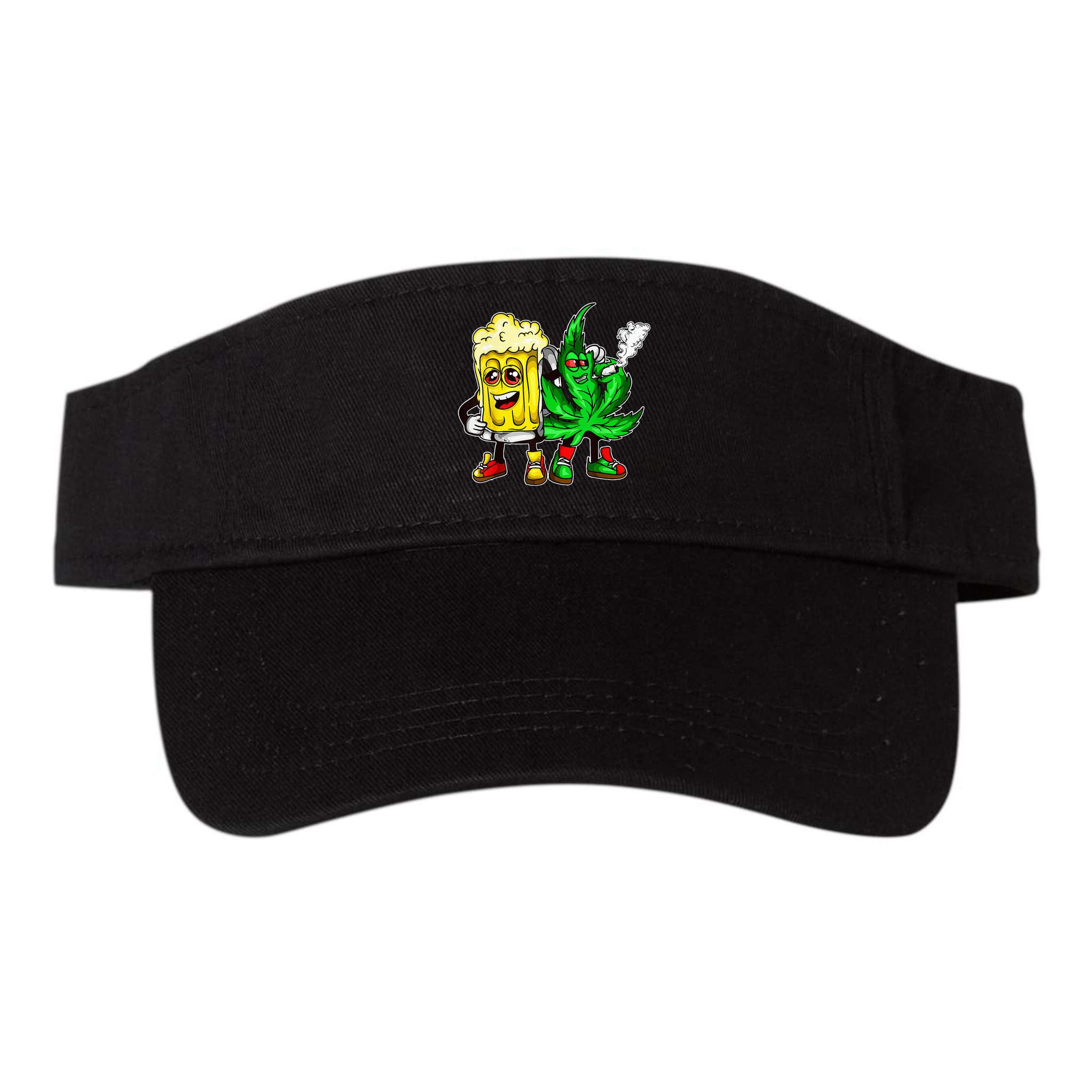 Funny 420 Pot Leaf Marijuana Bong Beer Drunk Weed Cannabis Visor