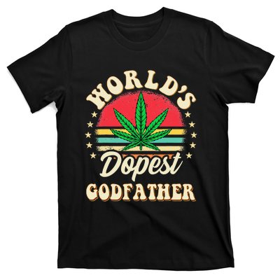 Funny 420 Pot Vintage Matching Worlds Dopest Godfather T-Shirt