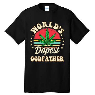 Funny 420 Pot Vintage Matching Worlds Dopest Godfather Tall T-Shirt