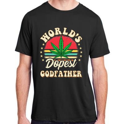 Funny 420 Pot Vintage Matching Worlds Dopest Godfather Adult ChromaSoft Performance T-Shirt