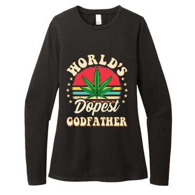 Funny 420 Pot Vintage Matching Worlds Dopest Godfather Womens CVC Long Sleeve Shirt