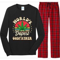 Funny 420 Pot Vintage Matching Worlds Dopest Godfather Long Sleeve Pajama Set