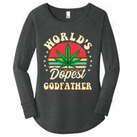 Funny 420 Pot Vintage Matching Worlds Dopest Godfather Women's Perfect Tri Tunic Long Sleeve Shirt