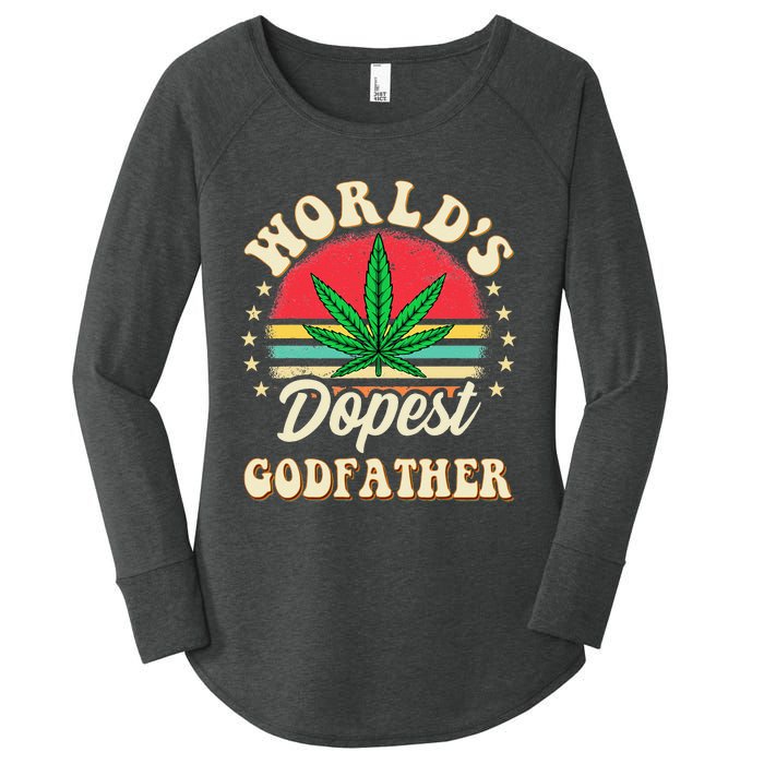 Funny 420 Pot Vintage Matching Worlds Dopest Godfather Women's Perfect Tri Tunic Long Sleeve Shirt