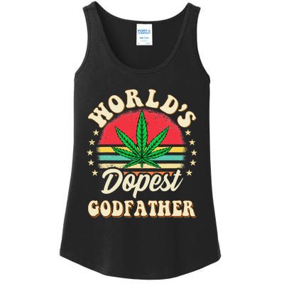 Funny 420 Pot Vintage Matching Worlds Dopest Godfather Ladies Essential Tank