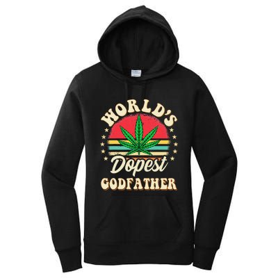 Funny 420 Pot Vintage Matching Worlds Dopest Godfather Women's Pullover Hoodie