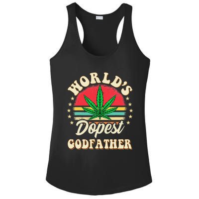 Funny 420 Pot Vintage Matching Worlds Dopest Godfather Ladies PosiCharge Competitor Racerback Tank